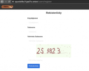 Spurdomarket Registration page