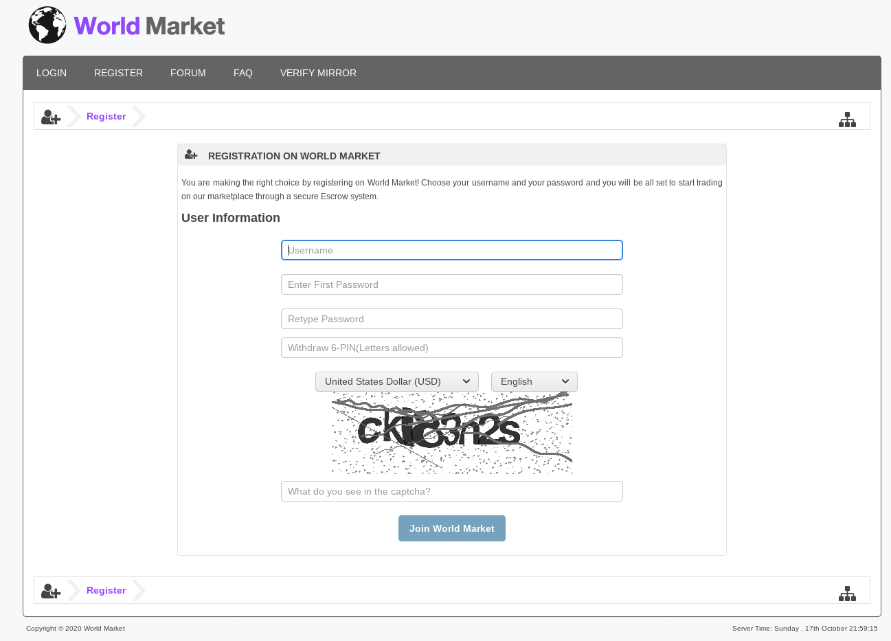 Darknet Market Status