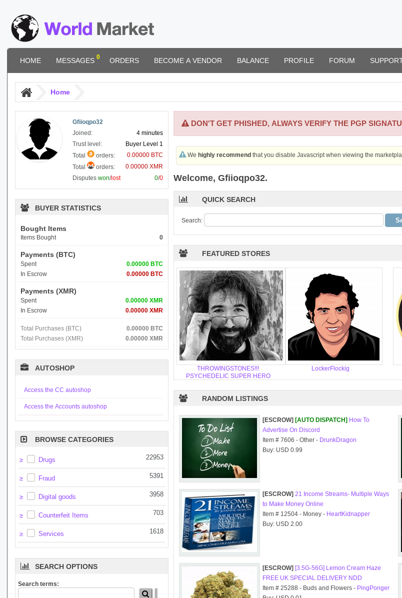 Current Darknet Markets